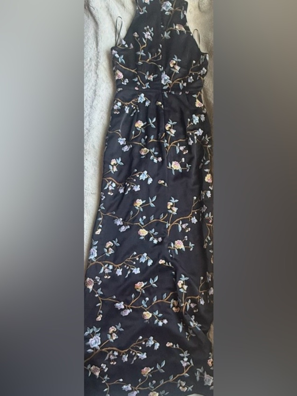 NEW, SAU LEE Ariana Floral Embroidered Satin Gown Size 10 - Picture 6 of 8
